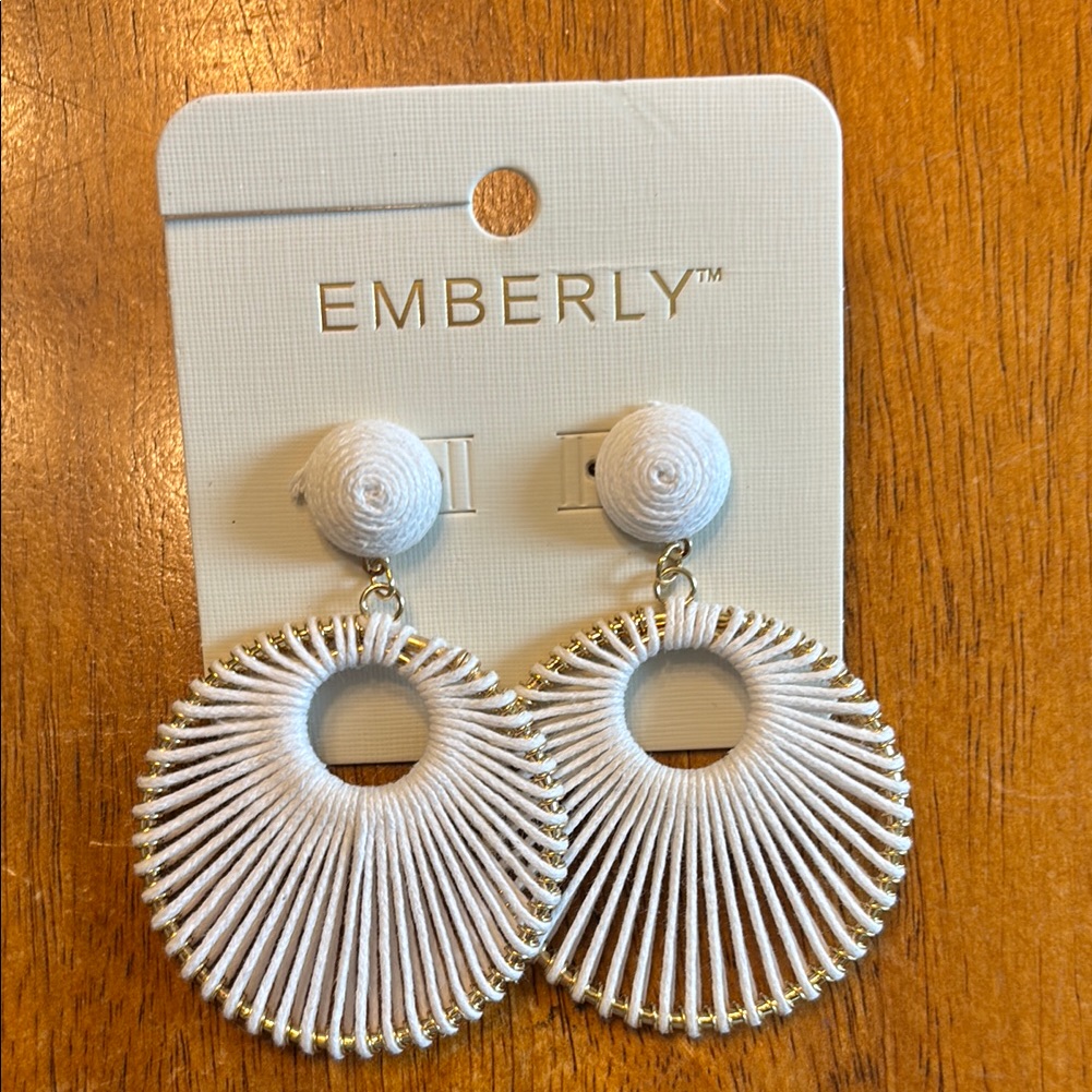 Emberly White And Gold Statement Earrings